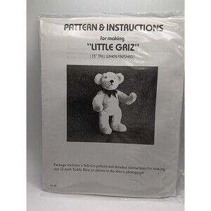 Dorothy L. Rowland Pattern & Instructions For Making 'Little Griz" 13"
